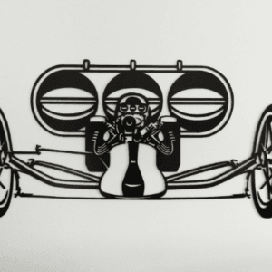 Classic Rail Dragster   Metal Wall Art