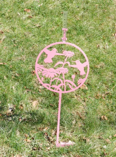 Hummingbird Design Rain Gauge, Rain Gauge on a Stake, Garden Rain Gauge, Rain Gauge Outdoors - Image 2