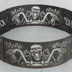 Fire Ring - Fire Pit - Personalized - Portable - Biker Skull Design