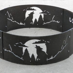 Fire Ring - Howling Wolf Design