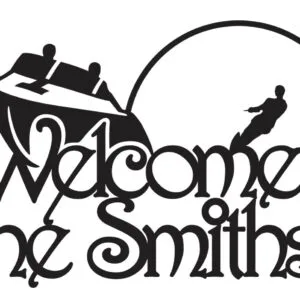 Personalized Welcome Sign  Boat and Waterskier