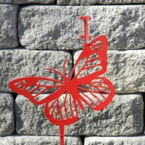 Butterfly Design Rain Gauge, Rain Gauge on a Stake