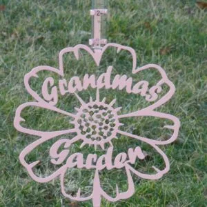 Personalized Flower Design Rain Gauge, Garden Rain Gauge, Rain Gauge on a Stake, Decorative Rain Gauge Holder