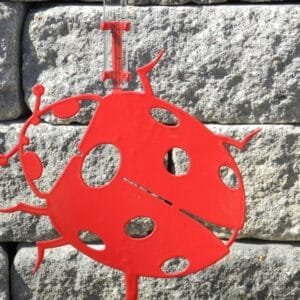 Lady Bug Design Rain Gauge, Rain Gauge on a Stake, Garden Rain Gauge, Rain Gauge Outdoors
