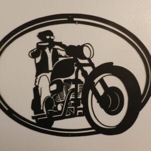 Motorcycle Rider Metal Wall Art