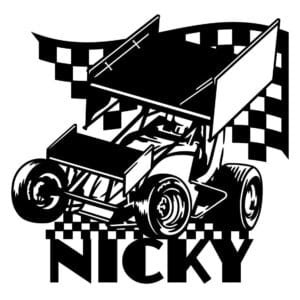 Personalized Sprint Car Racer   Metal Wall Art