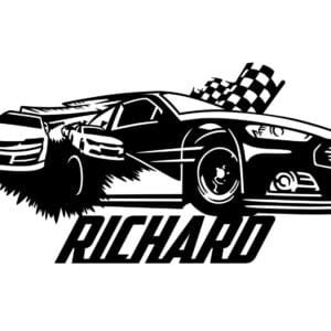 Personalized Stock Car Racer   Metal Wall Art