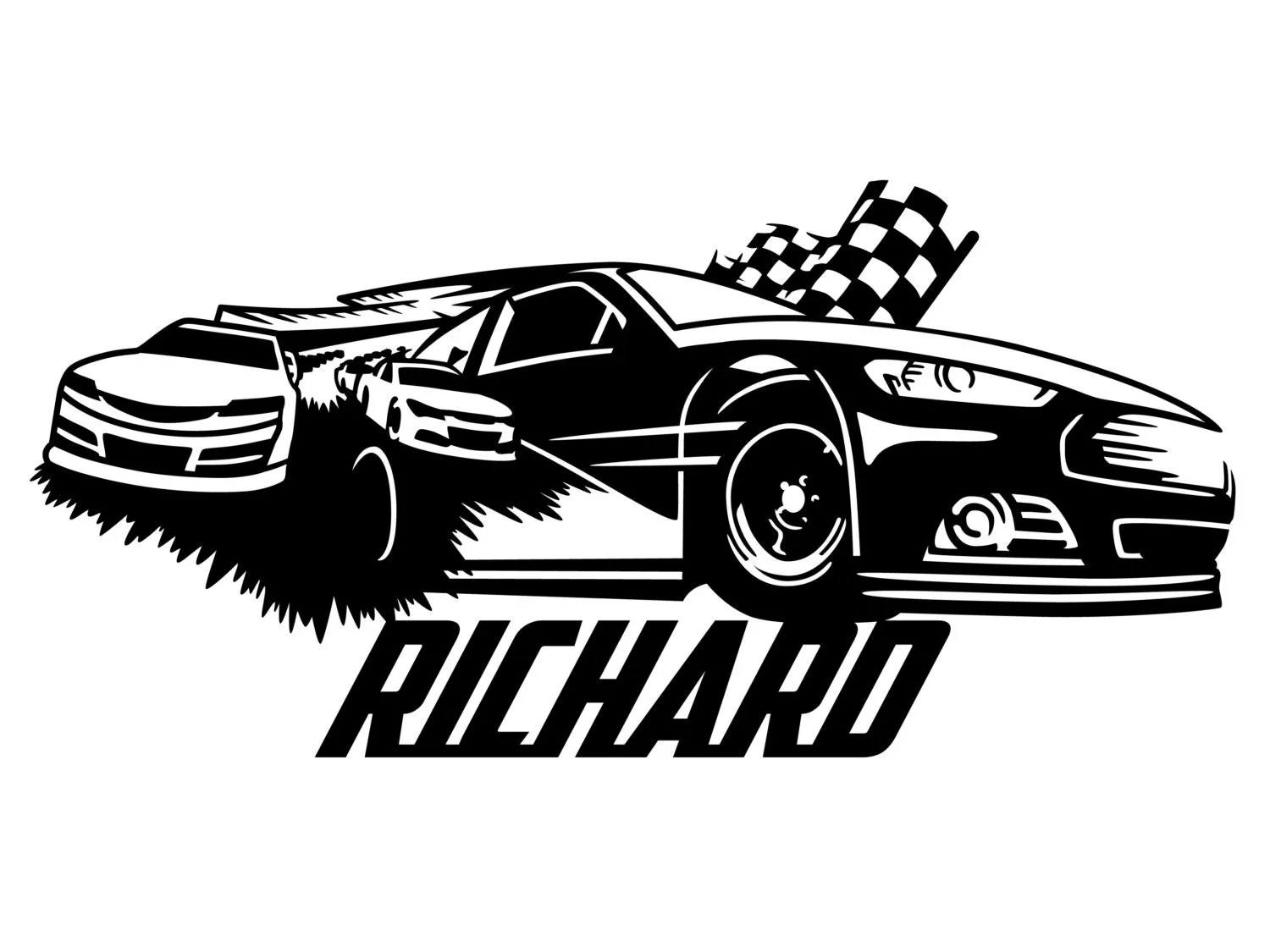 Personalized Stock Car Racer   Metal Wall Art