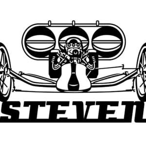 Personalized Classic Rail Dragster   Metal Wall Art