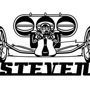 Personalized Classic Rail Dragster   Metal Wall Art