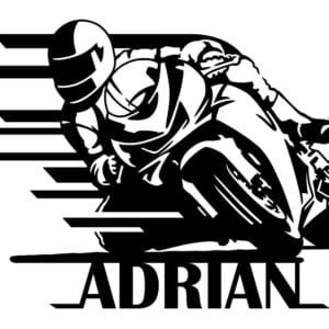 Personalized Motorcycle Racer   Metal Wall Art