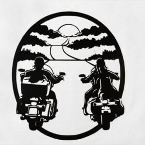 Sunset Motorcycle Riders  Metal Wall Art