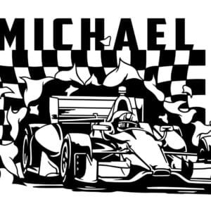 Personalized Indy Car Racer   Metal Wall Art