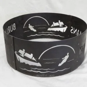 Fire Ring - Fire Pit - Personalized - Portable - Boating/Water Ski Design