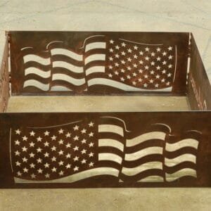 Flat Panel Fire Pit - American Flag Design