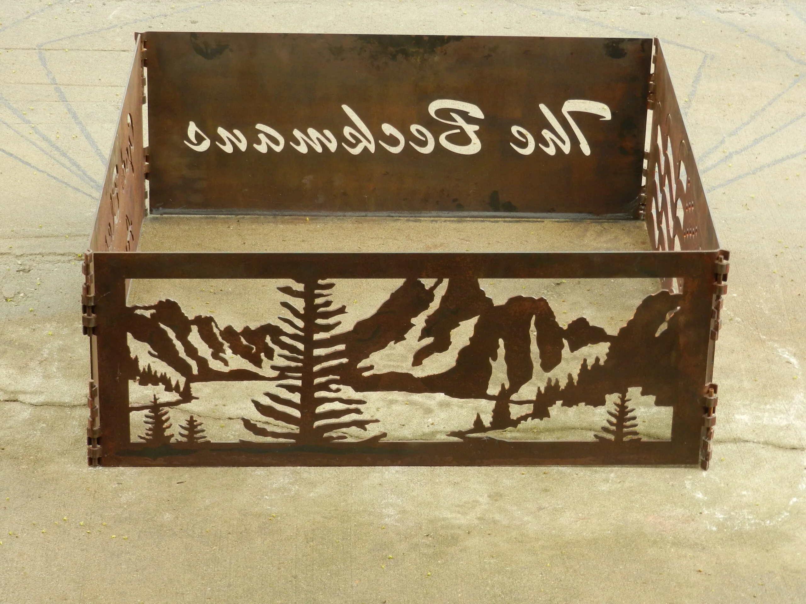 Flat Panel Fire Pit - Mountain Lake Design