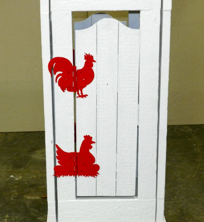 Rooster & Hen Decorative Hinges, Decorative Hinges: Red Chicken Coop or Gate Hardware - Image 4