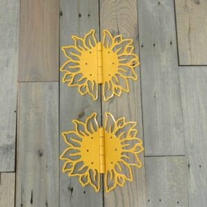 Sunflower Design Hinges, Decorative Hinges, Garden Gate Hinges, Shed Hinges
