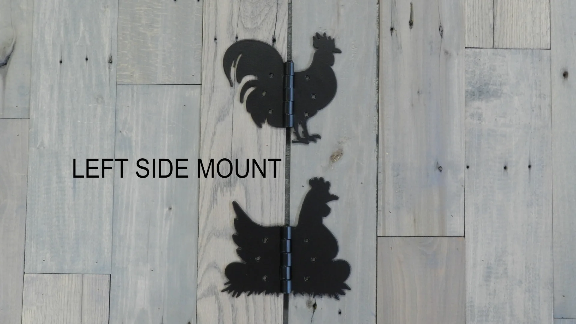 Rooster & Hen Decorative Hinges, Decorative Hinges: Red Chicken Coop or Gate Hardware - Image 5