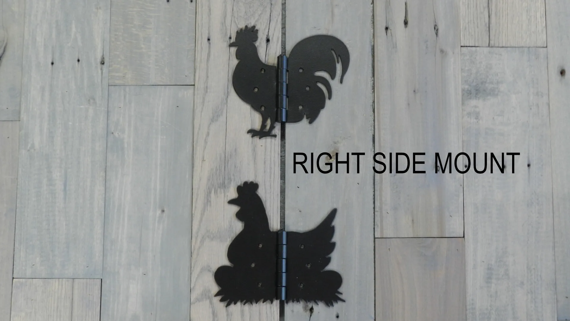 Rooster & Hen Decorative Hinges, Decorative Hinges: Red Chicken Coop or Gate Hardware - Image 6