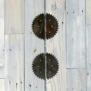 Saw Blade Design Hinges: Garden Gate, Shed Decor