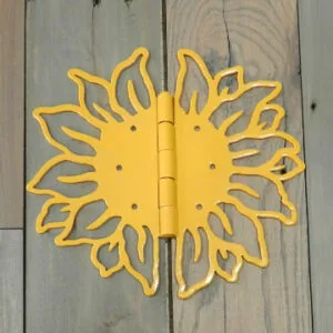 Alternative view of Sunflower Design Hinges: Pastel Yellow Garden Gate Decor