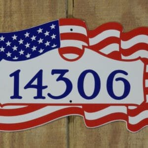 Patriotic House Number Sign