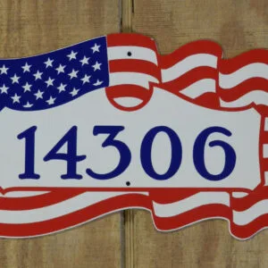 Patriotic House Number Sign