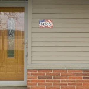 Alternative view of Patriotic House Number Sign