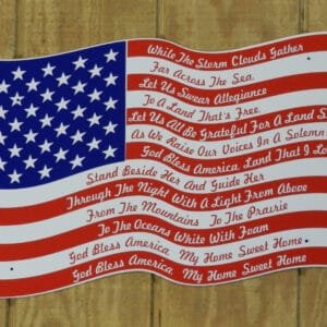 American Flag Metal Wall Art God Bless America