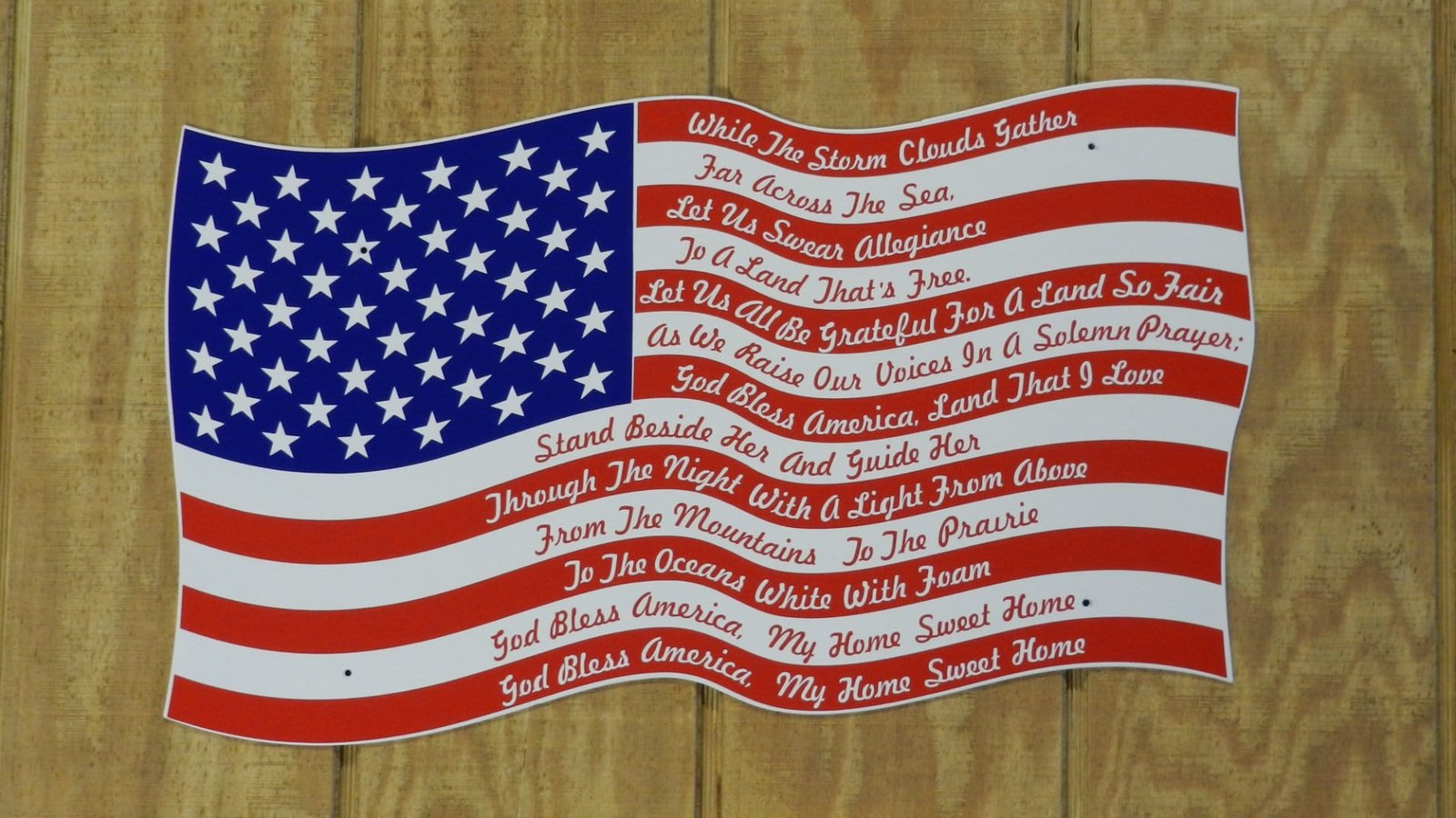 American Flag Metal Wall Art God Bless America