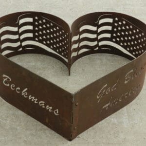 Alternative view of Personalized Heart Shape Fire Pit